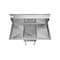 Koolmore 1 Compartment Stainless Steel NSF Commercial Kitchen Prep & Utility Sink with 2 Drainboards SA141611-12B3 - alternate 10